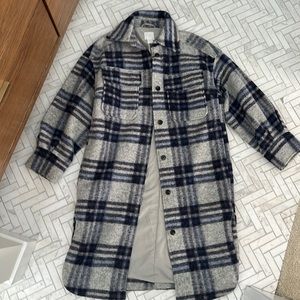 H&M plaid coat